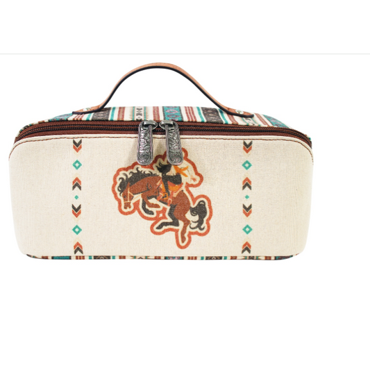 Justin Women's Cosmetic Case with Bronco and Cowgirl