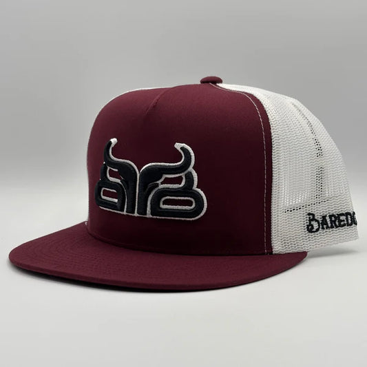 Baredown Brand Maroon & White Flat Logo  Cap - Maroon - Irvine Tack & Western Wear
