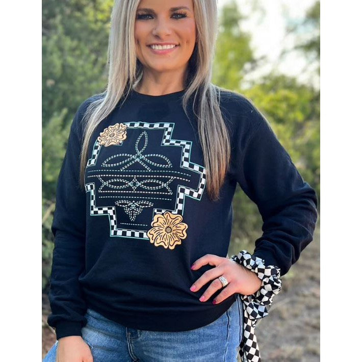 Little Country Women's Long Sleeve Little Hood Pullover- Black