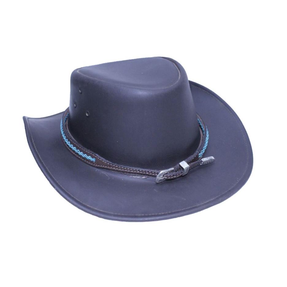 Western Leather Adjustable Buckle Hat Band
