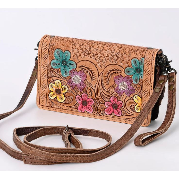 American Darling Women's Hand-Tooled Crossbody Purse - Clara