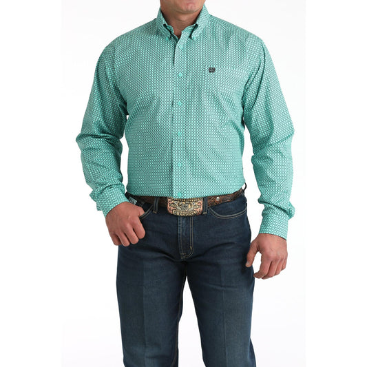 Cinch Men's Long Sleeve Patterned Western Shirt- Blue - Irvine Tack & Western Wear