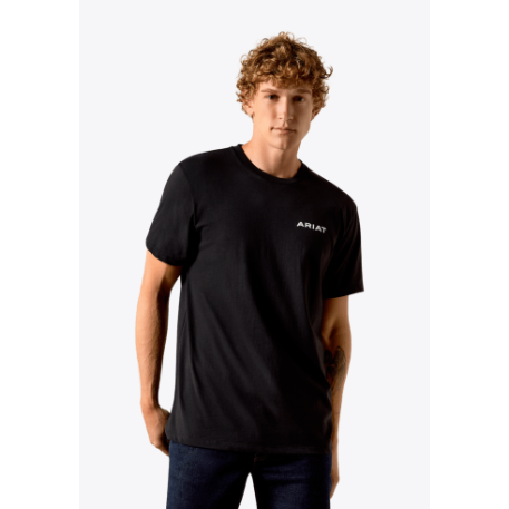 Ariat Men's Short Sleeve Stipple Steer Classic Fit Tee Shirt- Black
