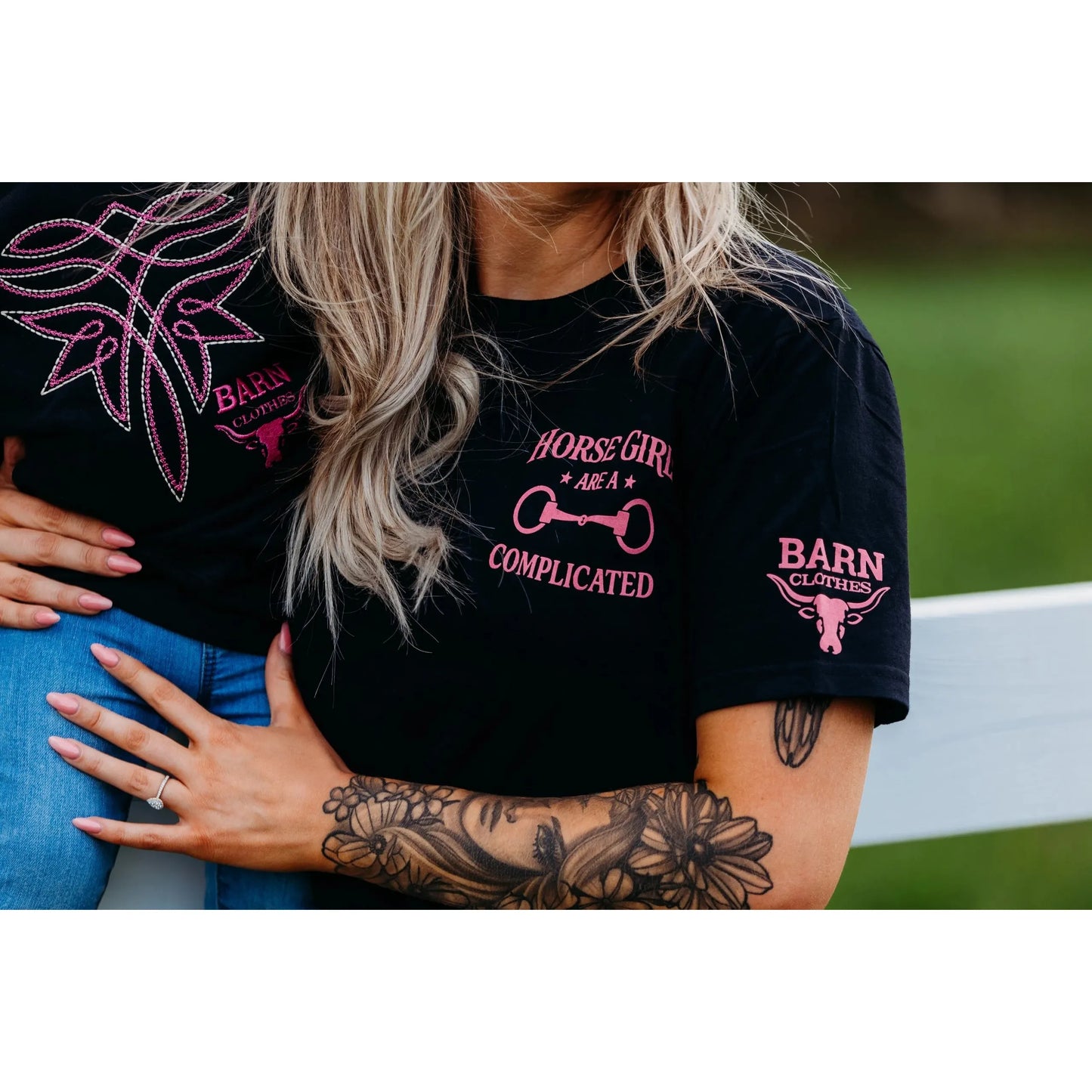 Barn Clothes Women's Short Sleeve Complicated Tee Shirt- Black