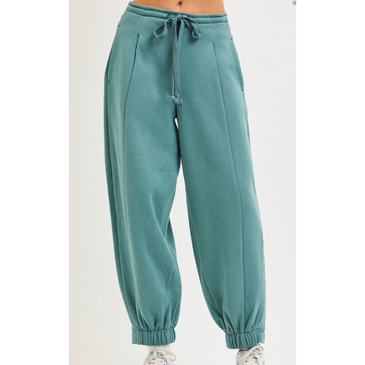 Risen Women's Oversized Jogger Sweatpants- Forest