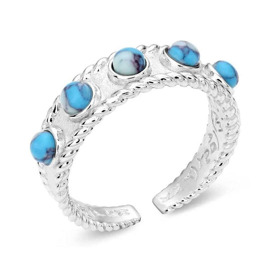 Montana Silversmiths Pebbled Turquoise Wrap Ring