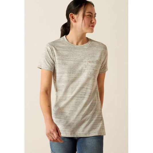Ariat Women's Rebar Short Sleeve Tee Shirt-Grey
