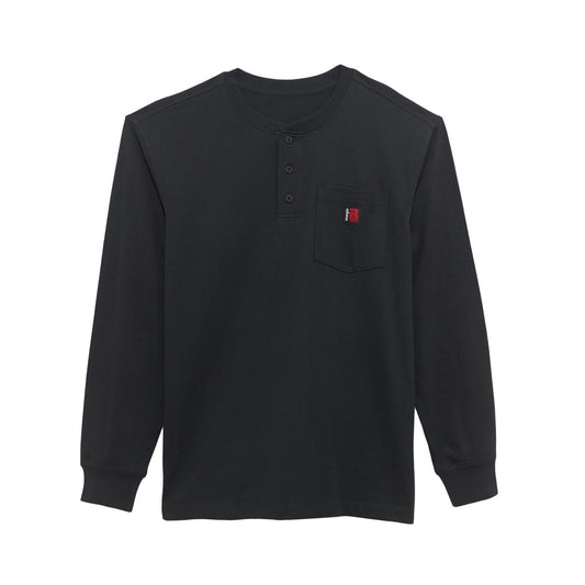 Wrangler Men's Rigg's Workwear Long Sleeve Crew Tee Shirt- Jet Black