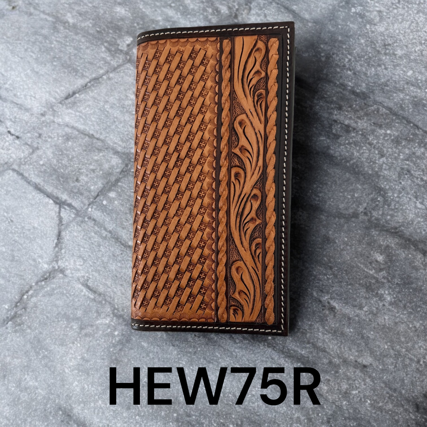 Ranger Belt Co. Rodeo Basket Weave Floral Side Panel Wallet