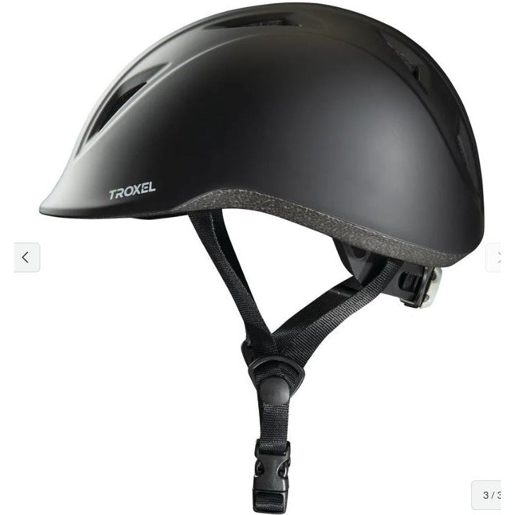 TROXEL YOUNGSTER HORSE RIDING HELMET - BLACK DURATEC