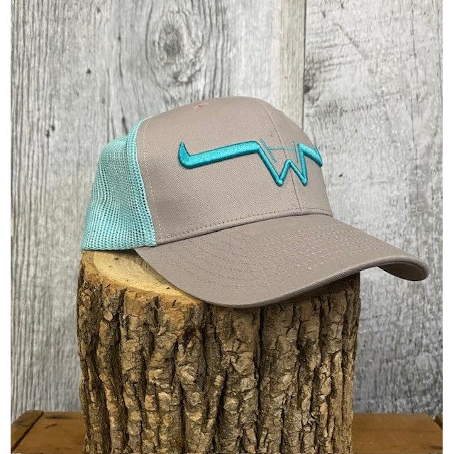 Hostile Western Ponytail Cap- Tan/ Teal