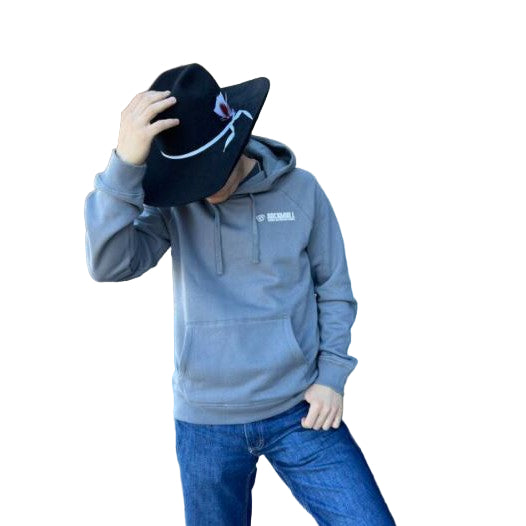 Rock & Roll Unisex Long Sleeve Dale Graphic Skull Hoodie-Dark Grey