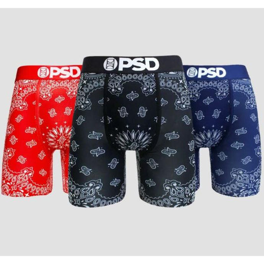 PSD Men's Underwear Dark Bandana  Boxer Brief-3 pack
