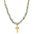 Cross Necklace - Green & Gold