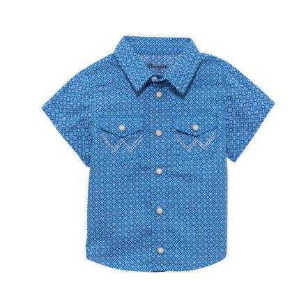 Wrangler Baby Boy Short Sleeve Shirt- Blue