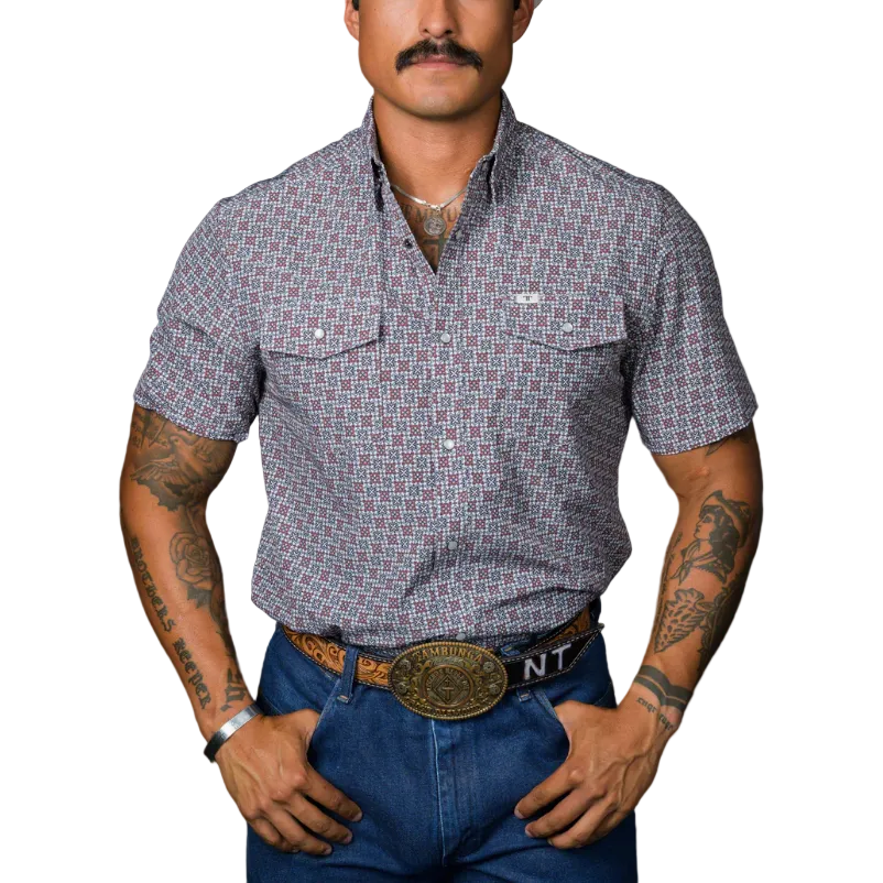 Ferrell Brand Men's The Colton Short Sleeve Shirt-Red - Irvine Tack & Western Wear