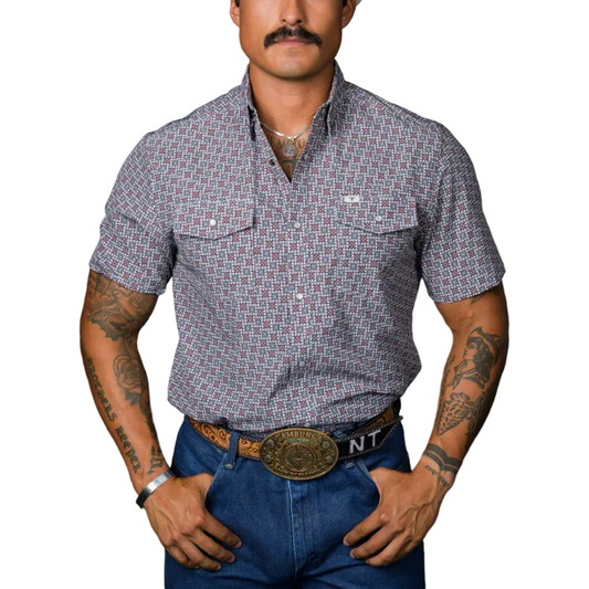 Ferrell Brand Men's The Colton Short Sleeve Shirt-Red - Irvine Tack & Western Wear