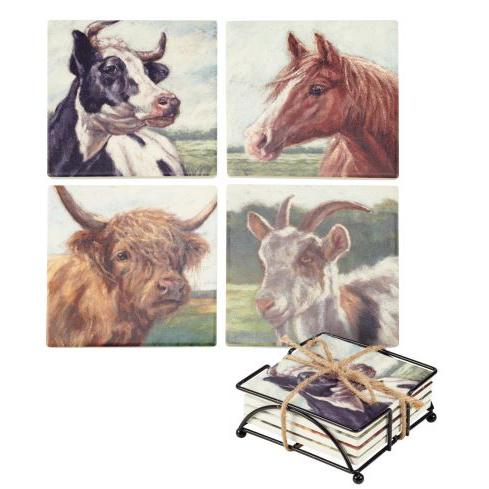 Farm Friends Coaster Set