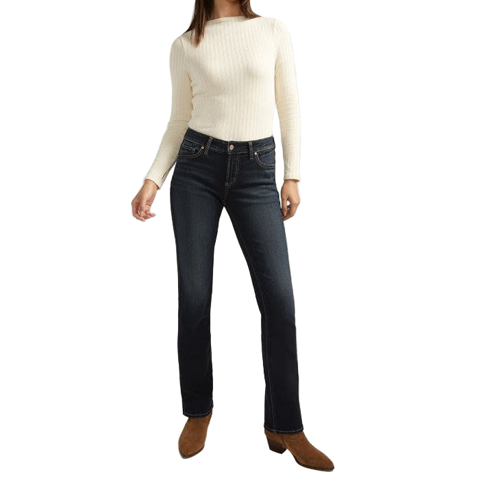 Silver Women's Elyse Mid Rise Slim Bootcut Jeans - Indigo