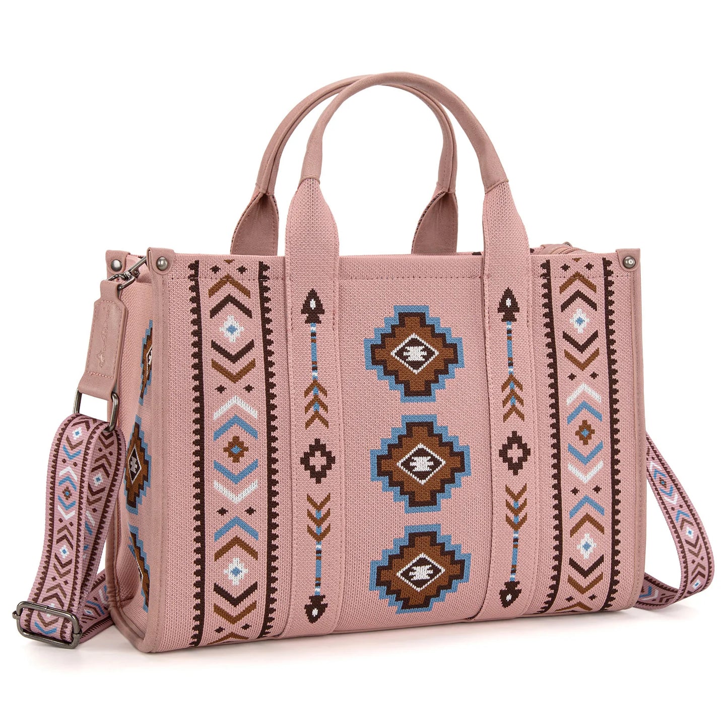 Montana West Aztec Retro Arrows Dual Sided Print Large Tote/Crossbody Bag- Mutiple Colors