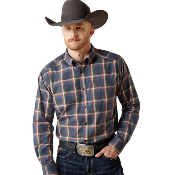 Ariat Men's Pro Ward Long Sleeve Shirt- Navy