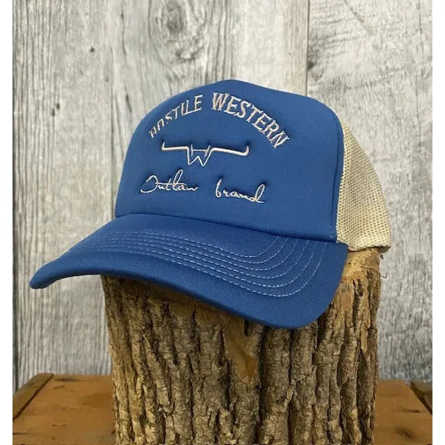 Hostile Western Foam Trucker Cap- Blue