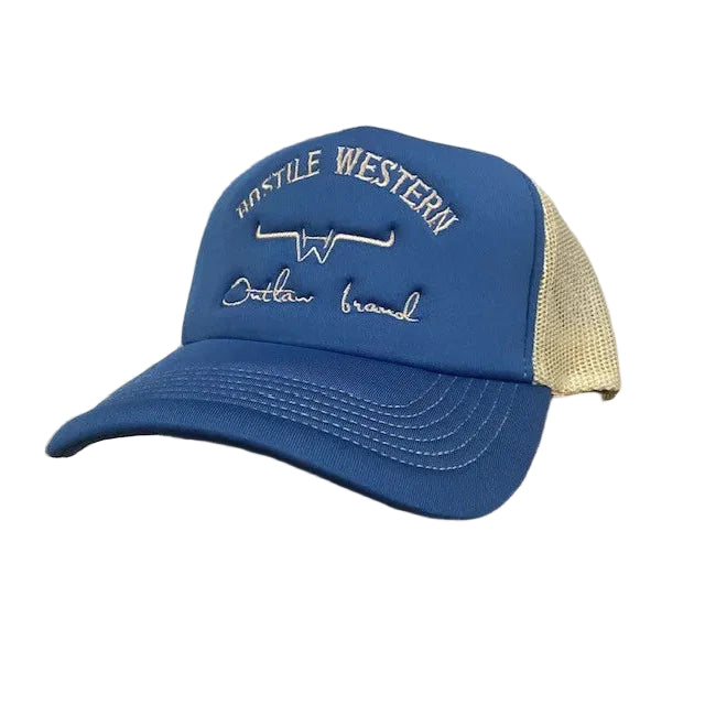 Hostile Western Foam Trucker Cap- Blue
