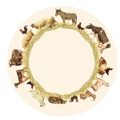 Farm Animals Round Place Mat