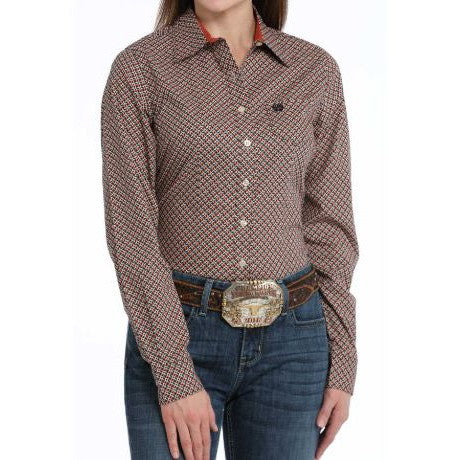 Cinch Women's Long Sleeve Geometric Shirt-Multi