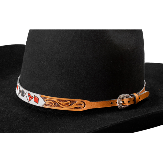 M&F 3D Ace Cards Hatband- Natural