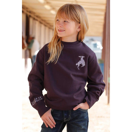 Cinch Girls Long Sleeve Graphic Sweatshirt- Purple