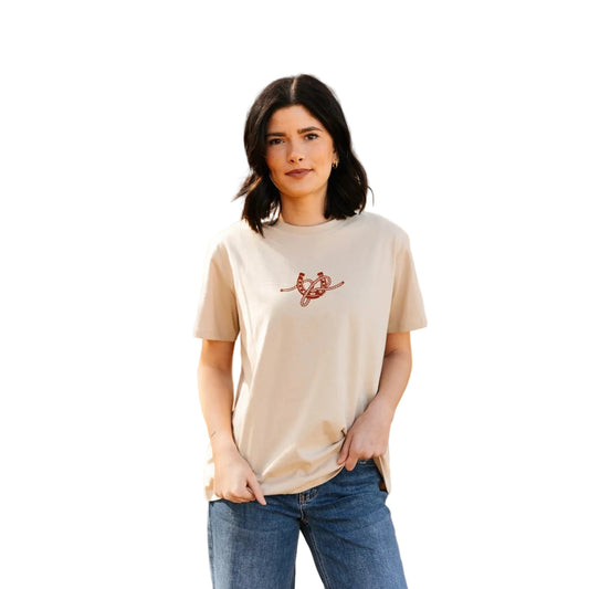 Southern Grace Apparel Women's Horseshoe Tee Shirt - Beige