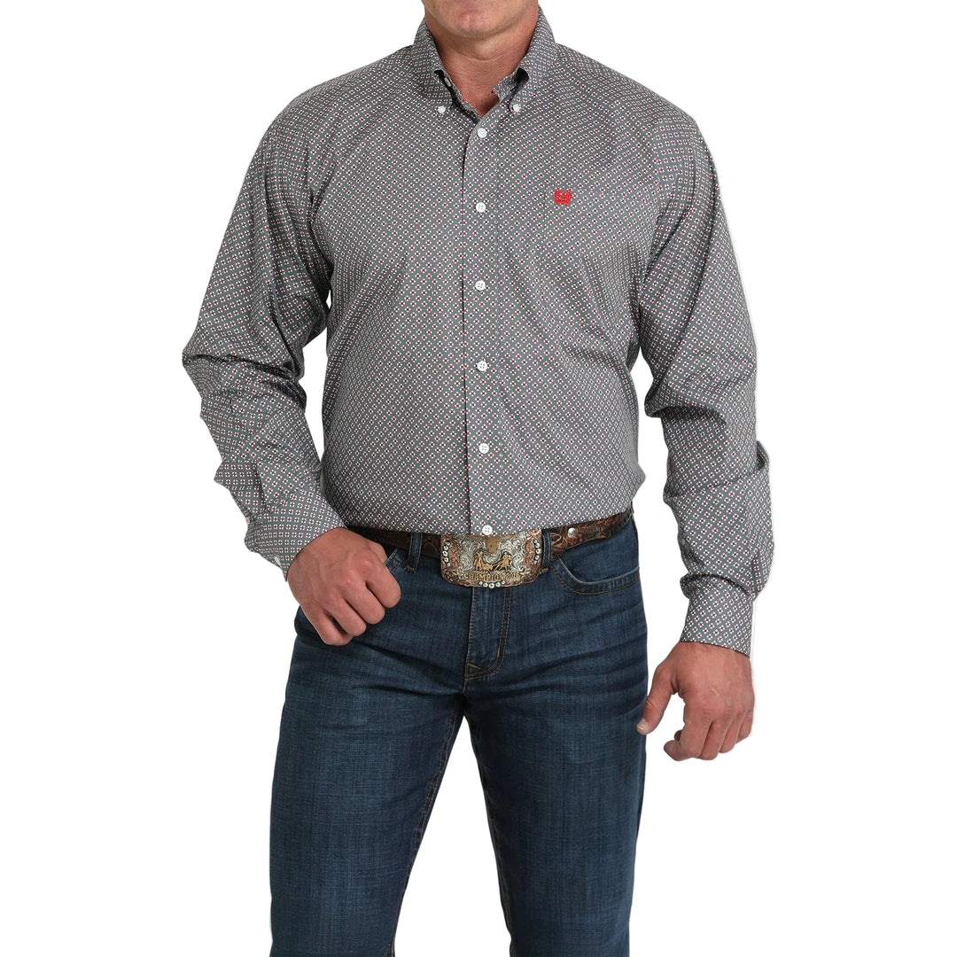 Cinch Mens Long Sleeve Western Shirt - Grey - Irvine Tack &amp; Western Wear