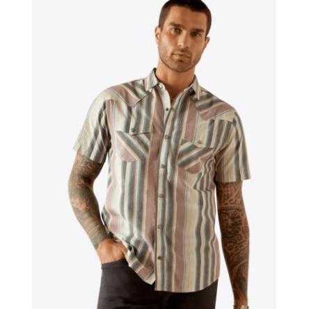 Ariat Men's Hughie Short Sleeve Retro Fit Shirt- Grey