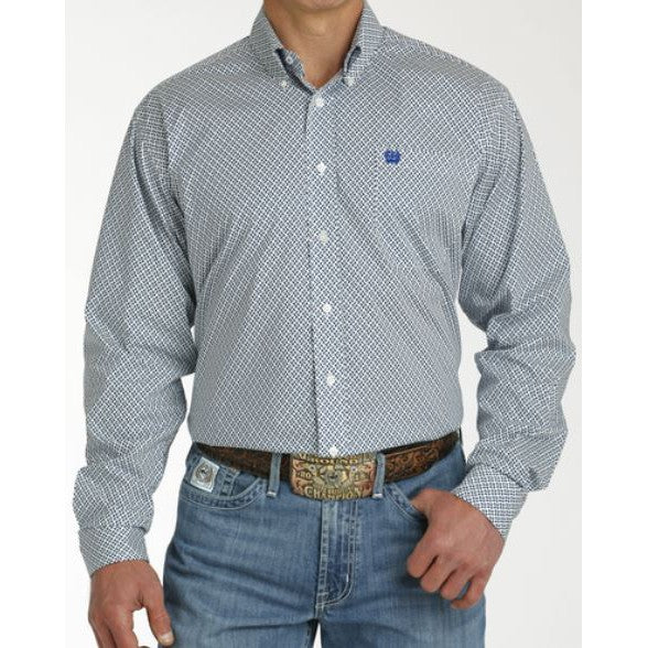 Cinch Men's Long Sleeve Shirt -White