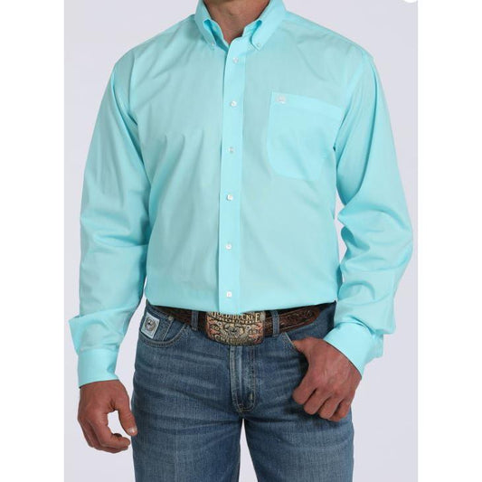 Cinch Men's Long Sleeve Print Shirt-Turquoise