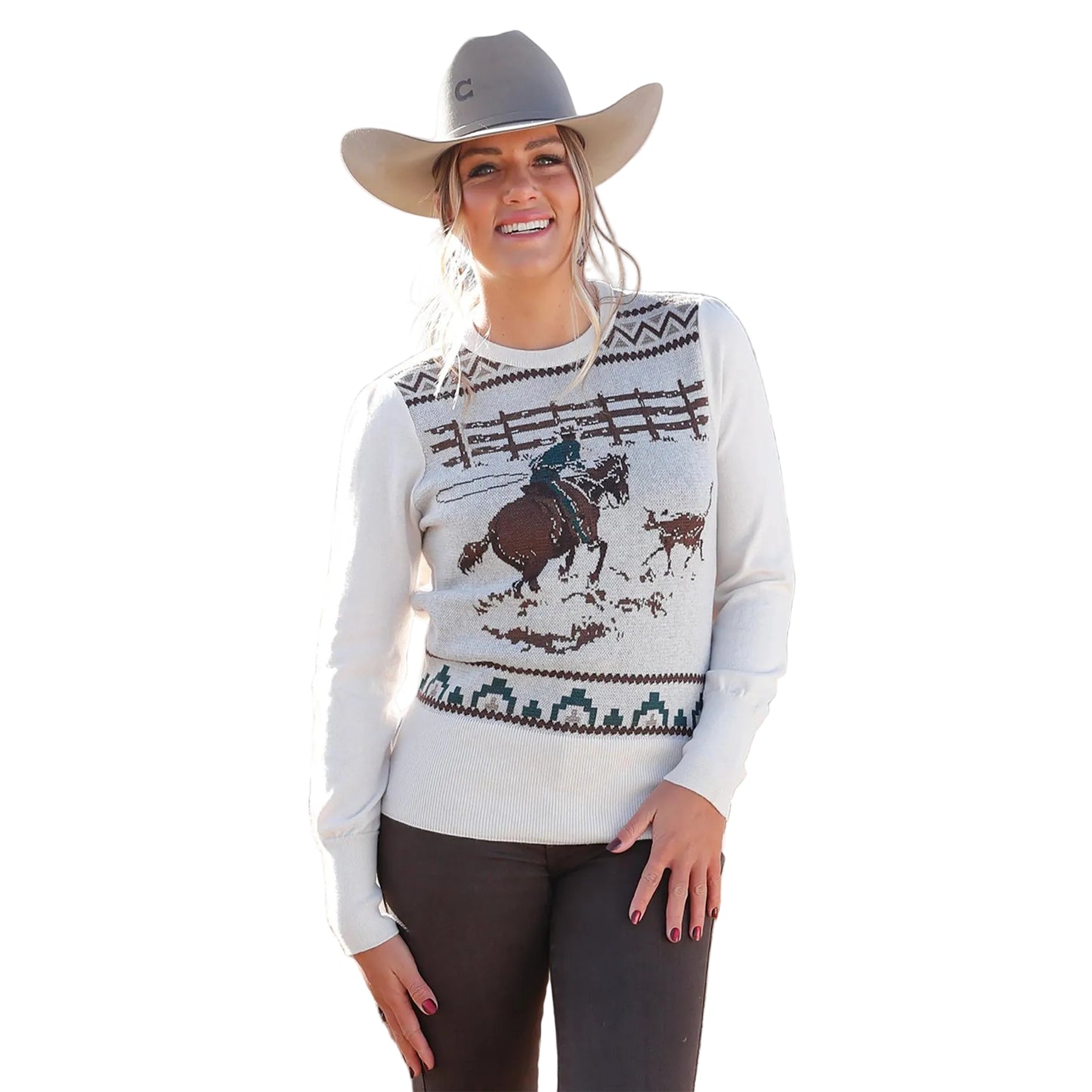 Cinch Women's Long Sleeve Sweater - Cream