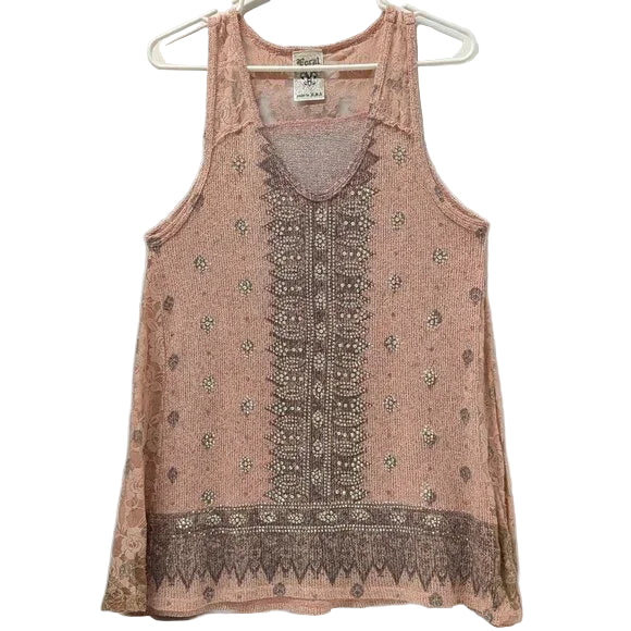 Vocal Apparel Crochet Lace Contrast Print Shirt- Assorted Colours