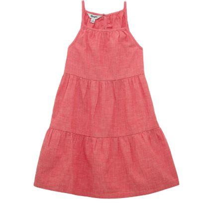 Wrangler Girl's Western Sleeveless Tiered Dress- Red