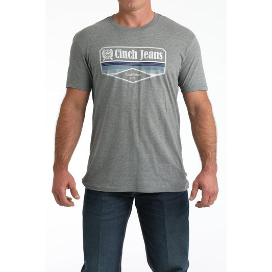 Cinch Men's Short Sleeve Graphic Tee Shirt- Grey