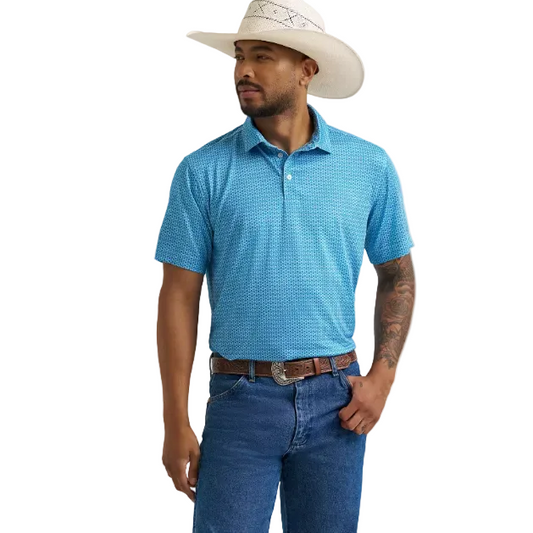 Wrangler Men's All Terrain Gear Men's Performance Polo Shirt - Airy Blue