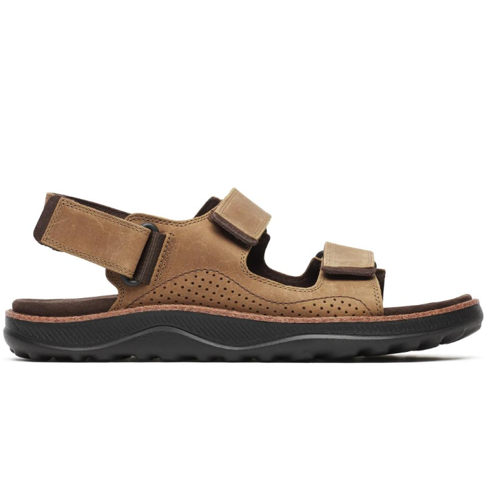Merrell Men's Cove Leather Backstrap Sandal- Coffee