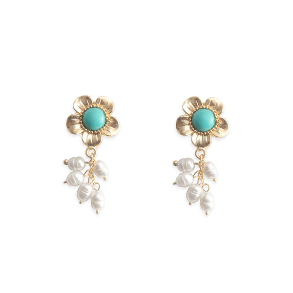 Myra Women's Blossom Pearls Earrings