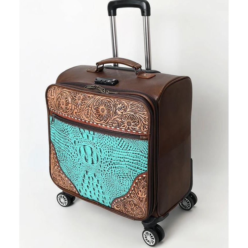 American Darling Hand Tooled Genuine Leather Travel Case