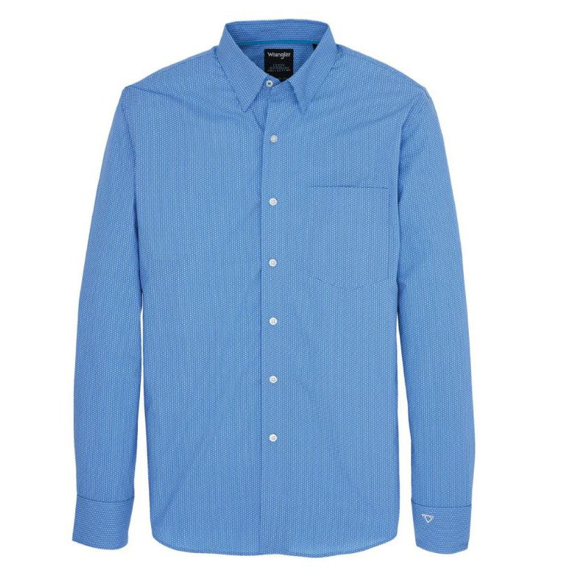 Wrangler Men's Cody Johnson Long Sleeve Shirt- Blue