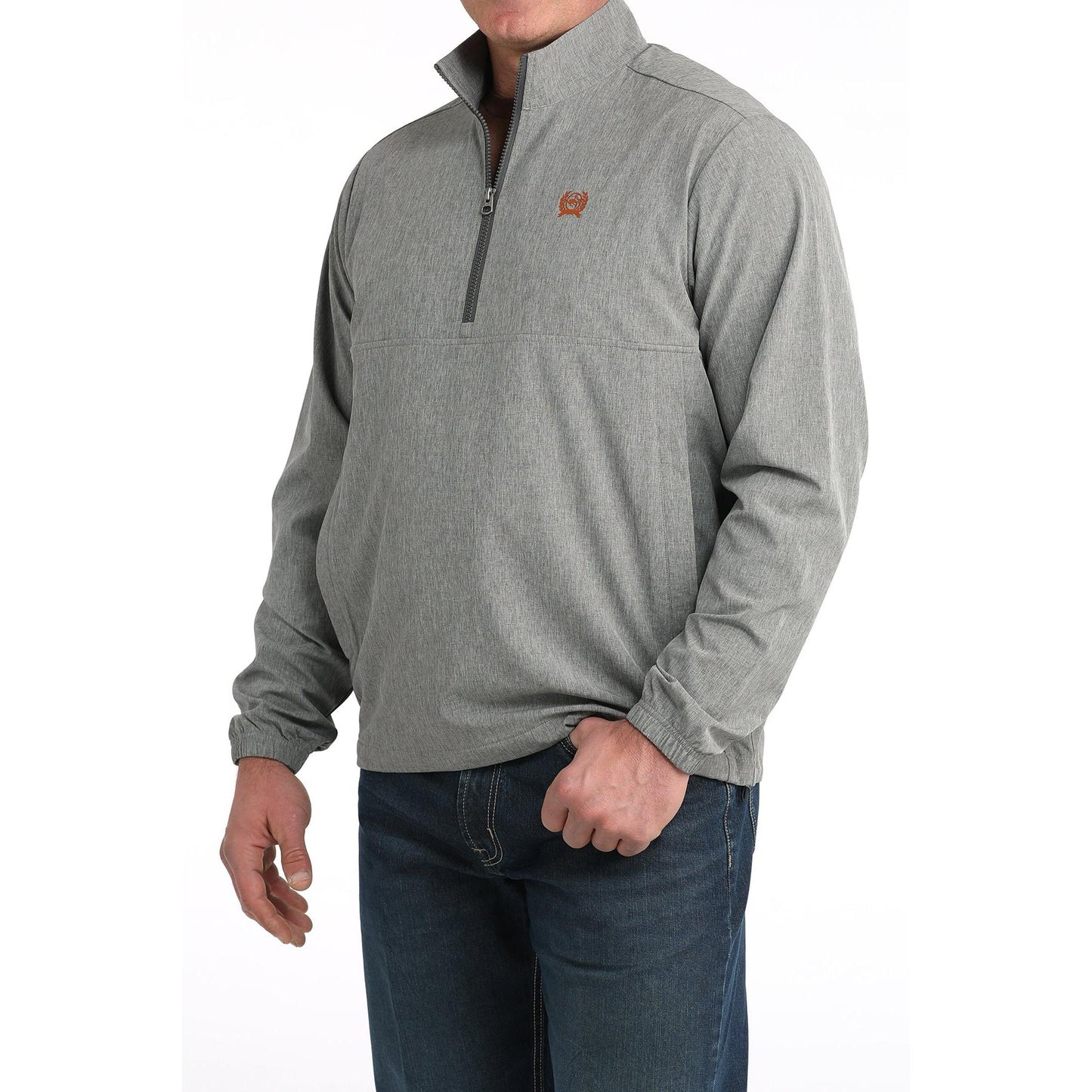 Cinch Men's 1/4 Zip Long Sleeve Windbreaker- Grey