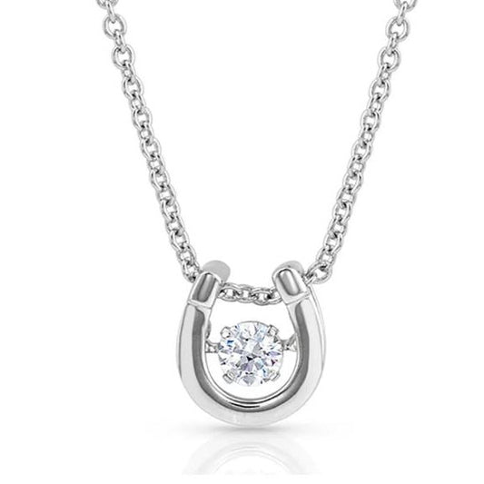 Montana Silversmiths  Dancing Birthstone Horseshoe Necklace