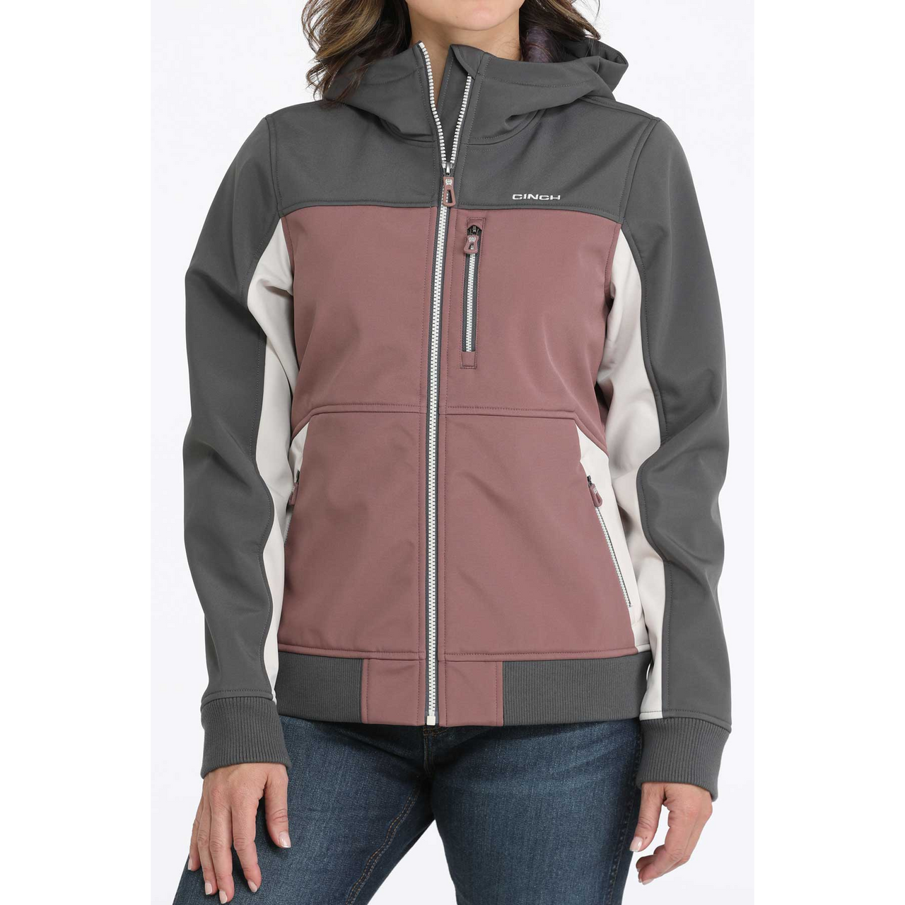Cinch Women's Long Sleeve Bonded Hoodie-Multi