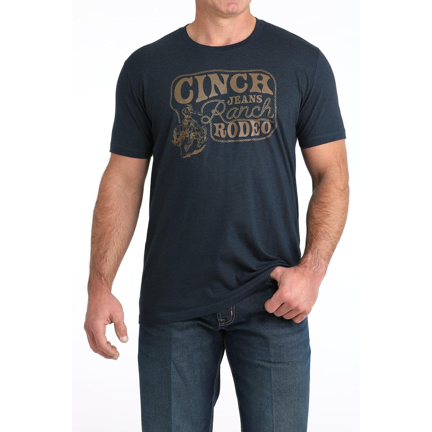 Cinch Men's Short Sleeve Graphic Tee Shirt- Navy