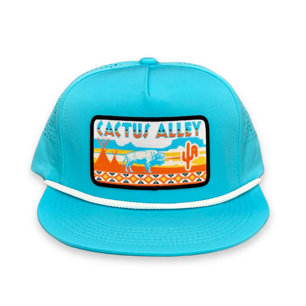 Cactus Alley CA Turquoise Laser Holes Snapback Cap
